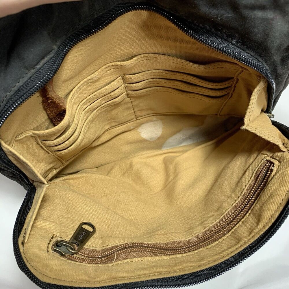DULUTH TRADING Oil Cloth Sling Crossbody Messenger Bag Black - Picture 4 of 10
